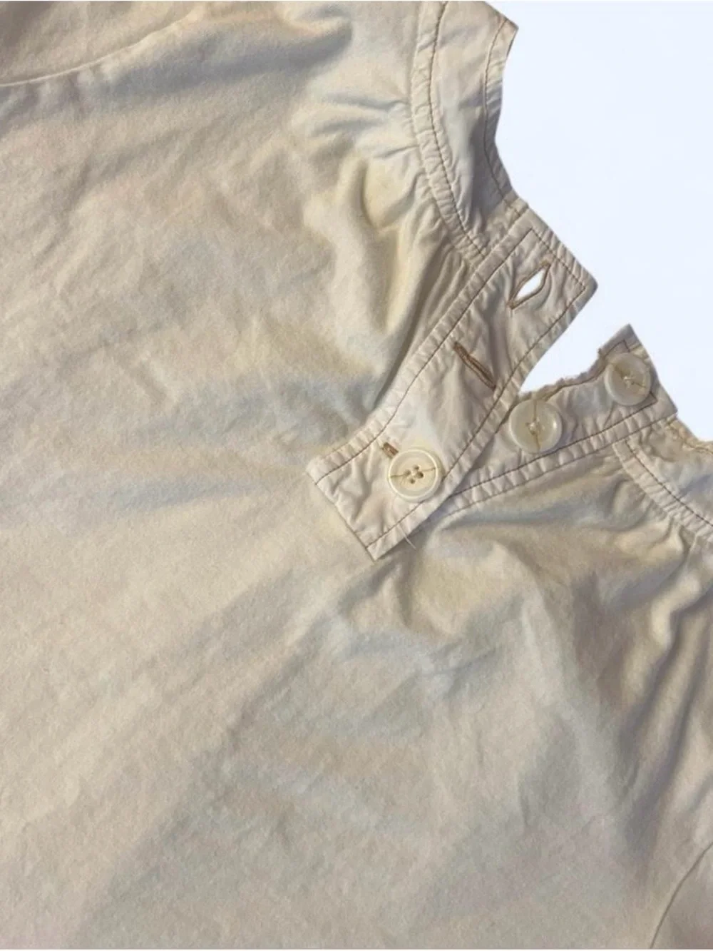 Anthropologie Cream Puff Sleeve Top